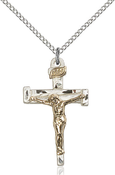 Nail Crucifix Necklace Two-Tone 18"