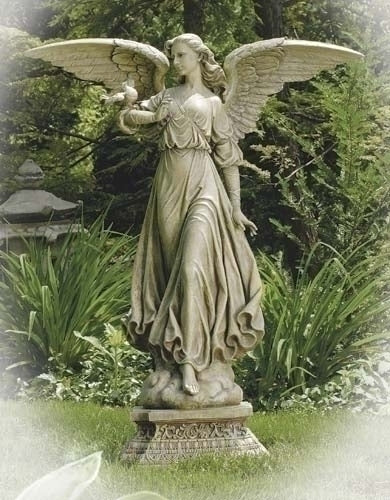 Angel on Pedestal Garden Statue 46.5"H