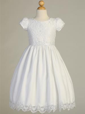 Communion Dress - Embroidered lace on tulle