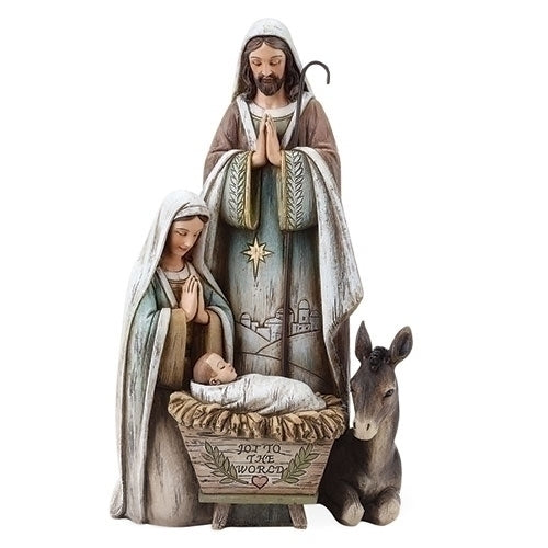 Holy Family with Donkey Statue 10.5"H