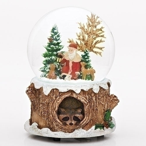 Santa Musical Snow Globe 5.75"H