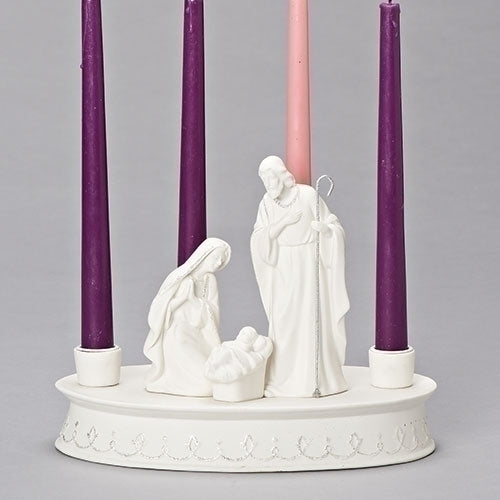 Advent Candle Holder Holy Family 7.7"H