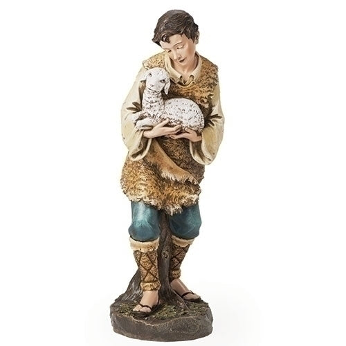 Shepherd with Lamb Nativity Figure in Color 33"H