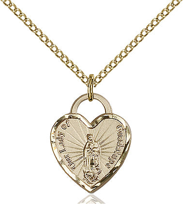 Our Lady of Guadalupe Necklace Gold Filled 18"
