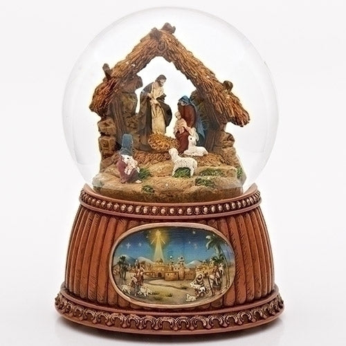 Nativity Snow Globe Musical 5.5"H