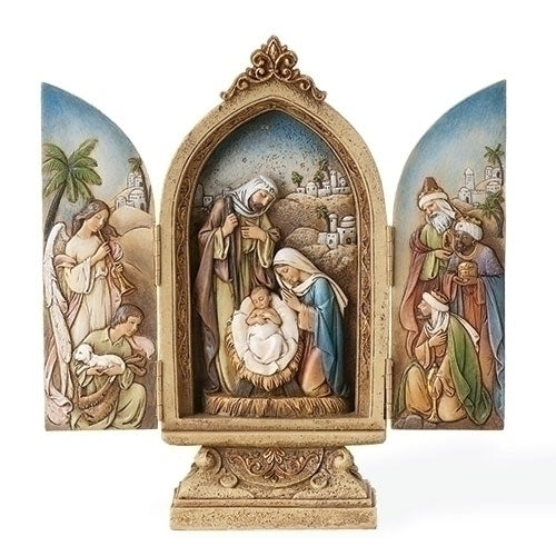Triptych with Holy Family 9"H