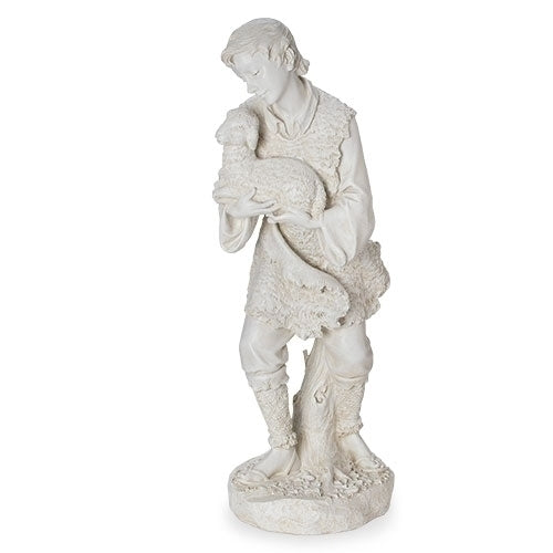Shepherd with Sheep Ivory Figure 39"