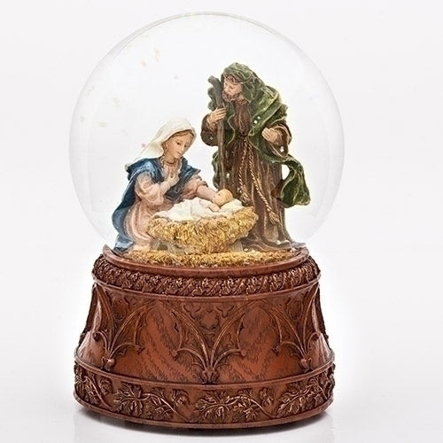 Holy Family Musical Snow Globe 6.7"H