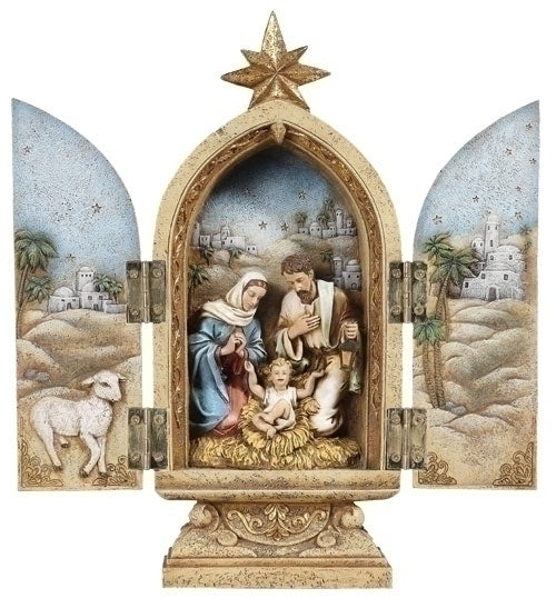 Holy Family Triptych 10"H