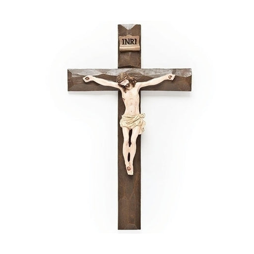 Roman Beveled Wall Crucifix 12" H