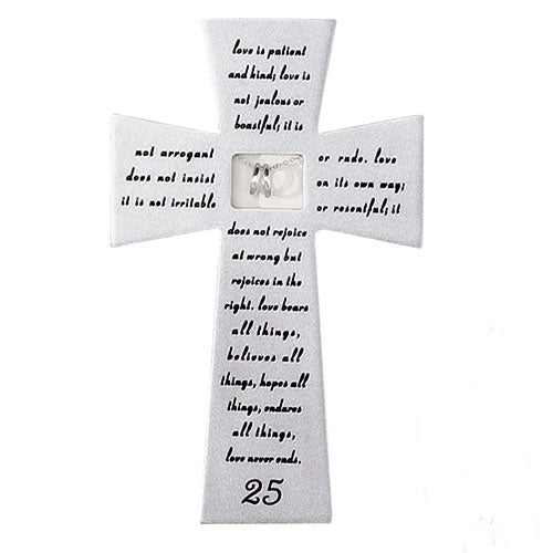 25th Anniversary Wall Cross 7"H