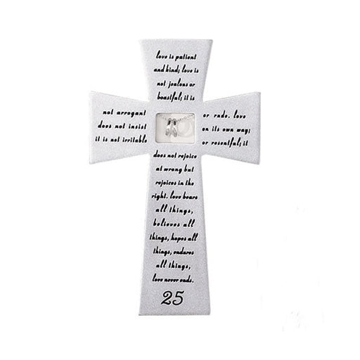 Roman 25th Anniversary Wall Cross 7" H