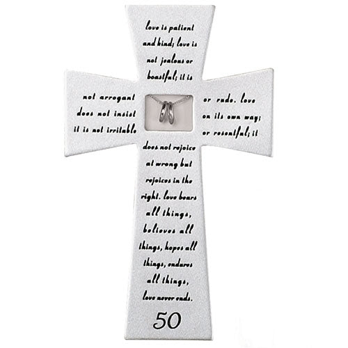50th Anniversary Wall Cross 7"H