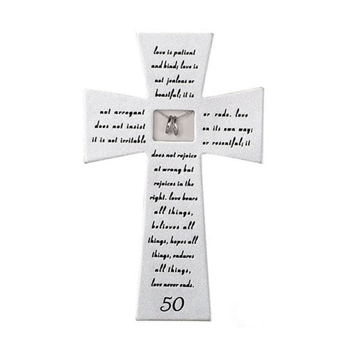 Roman 50th Anniversary Wall Cross 7" H