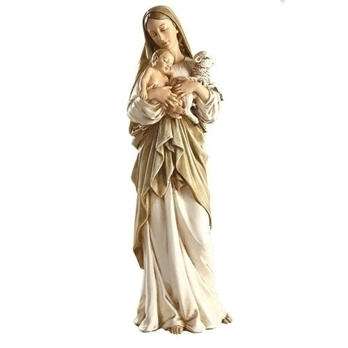 L'innocence Madonna and Child with Lamb Statue 12"H