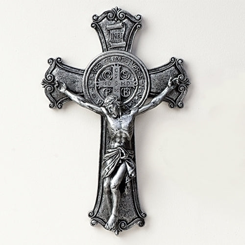 Benedict - St. Benedict Silver Crucifix 10.25"H