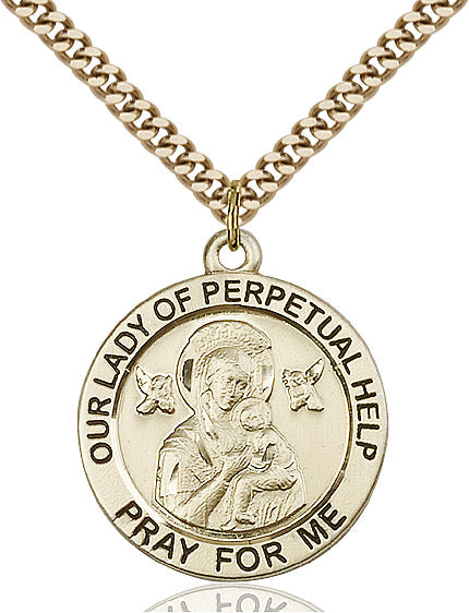 Our Lady of Perpetual Help Necklace Gold Filled 24"