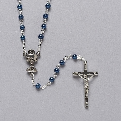 Communion Rosary Blue 15"L