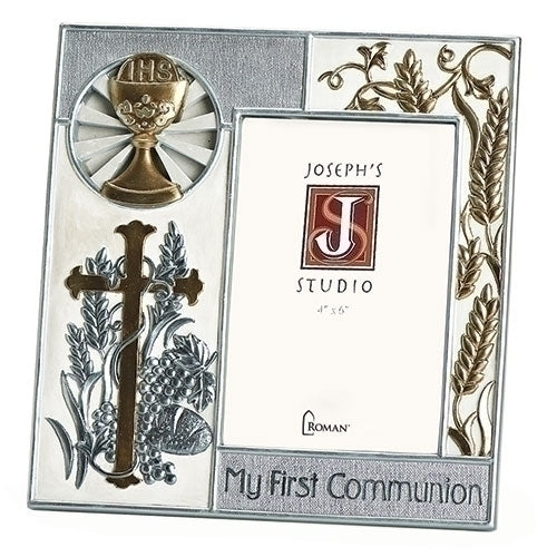 Communion Frame in Silver and Gold 8"H