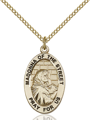 Madonna of the Street Necklace Gold Filled 18"