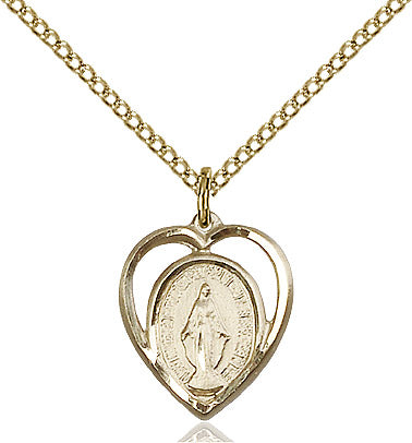 Miraculous Medal Necklace Gold Filled 18"