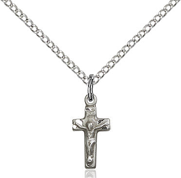 Crucifix Necklace Silver 18"