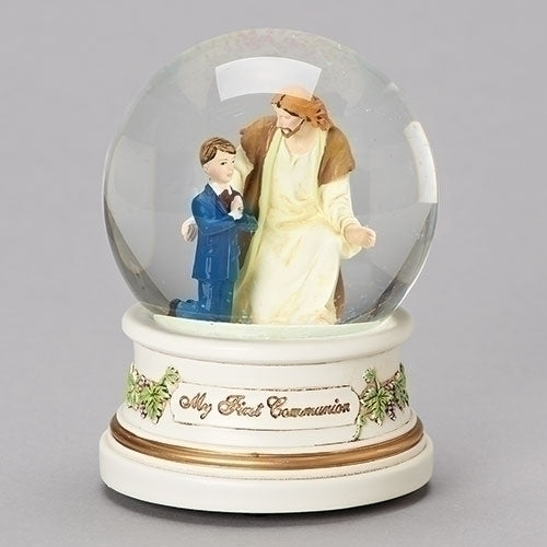 Jesus with Communion Boy Musical Globe 5.5"H