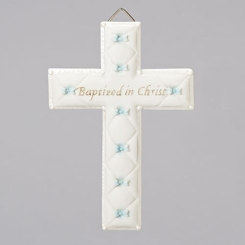 Baptism Boy Wall Cross 6.5"H