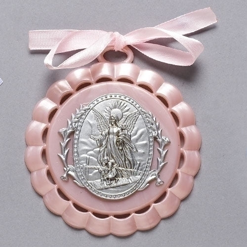 Cradle Medal Pink 4.25"H