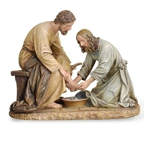Jesus Washing Apostle's Feet Statue 6.5"H