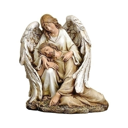 Angel with Fallen Christ Statue 7"H