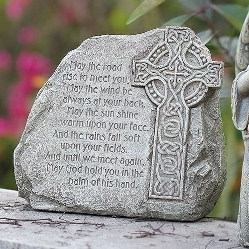 Celtic Cross Garden Stone 8.25"H