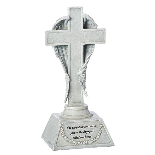 Memorial Table Cross with Verse 10.25"H