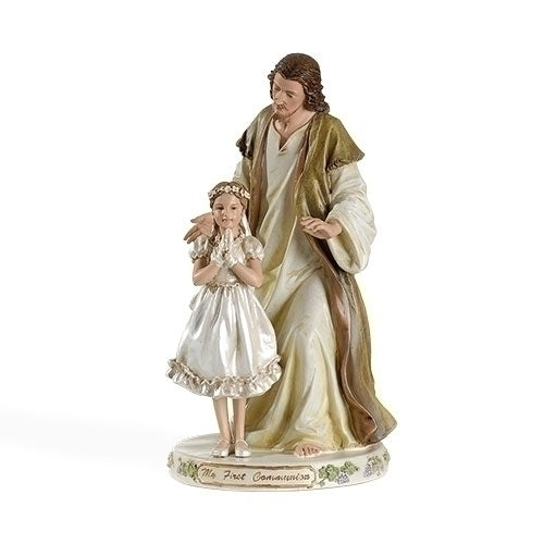 Jesus with Praying Girl Communion Figure 9.5"H