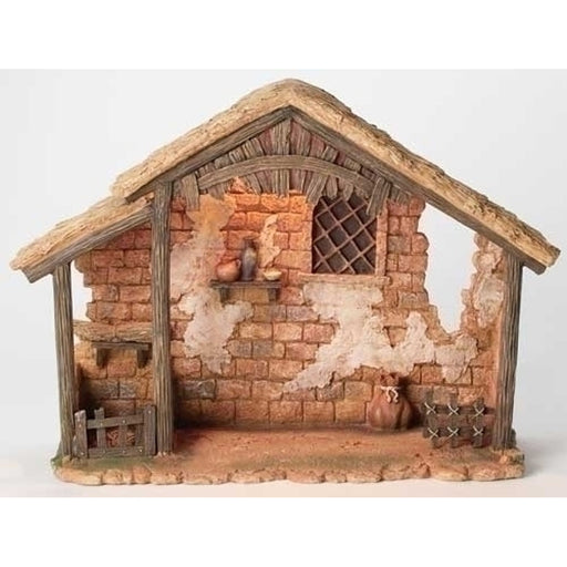 Fontanini Lighted Resin Nativity Stable 14.5" H