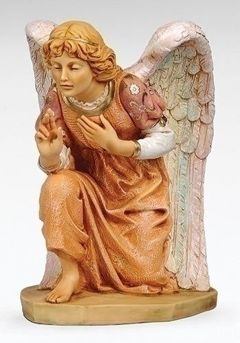 Fontanini Angel Kneeling in Coral Gown Nativity Figure 27" Scale