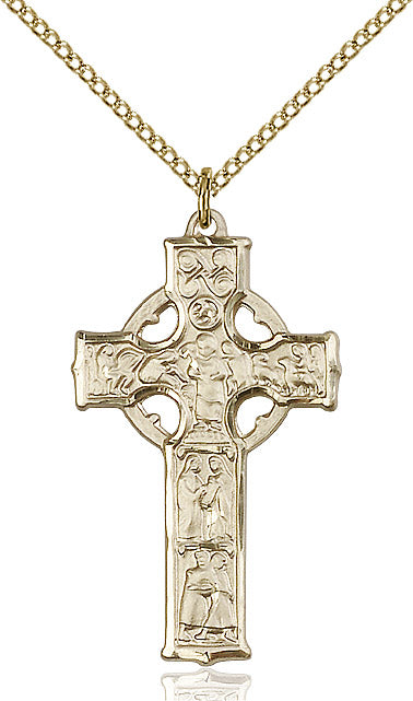 Celtic Cross Necklace 18" Chain