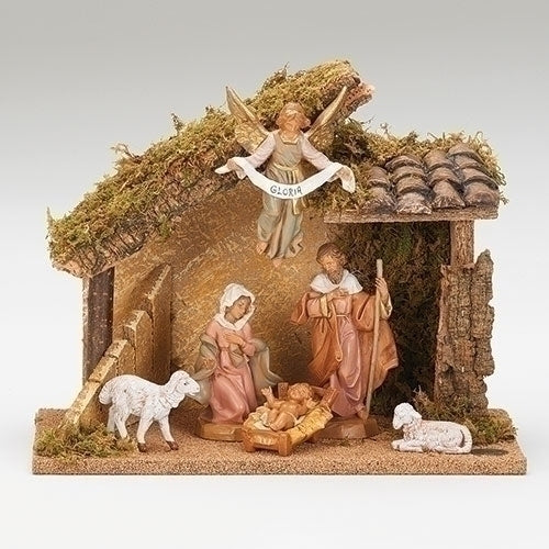 6 Figure Nativity Set with Italian Stable 5" Scale