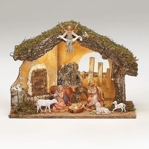 9 Figure Nativity with Italian Stable 5" Scale