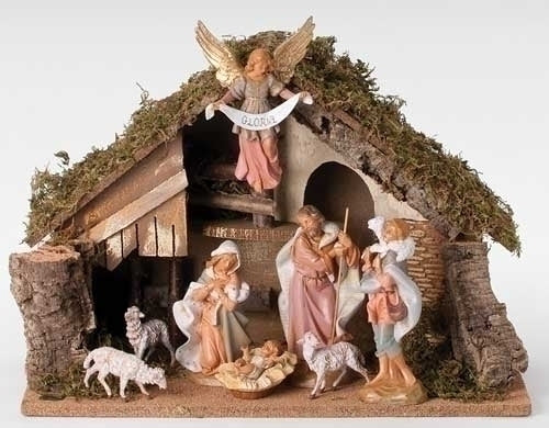 Fontanini 8 Figure Nativity Set with Italian Stable 7.5" Scale