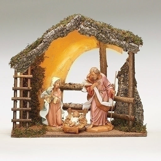 Fontanini 3 Figure Nativity Set with Italian Stable 12" Scale