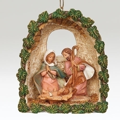 Holy Family Grotto Ornament 3.75"H