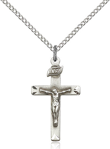 Crucifix Necklace Silver 18"