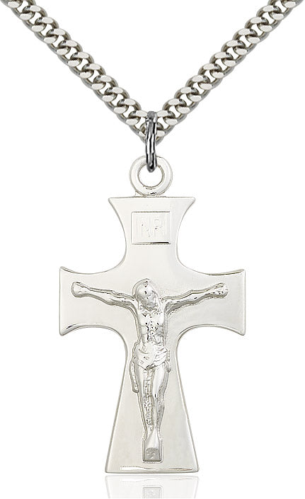 Celtic Crucifix Sterling Silver Necklace 24"