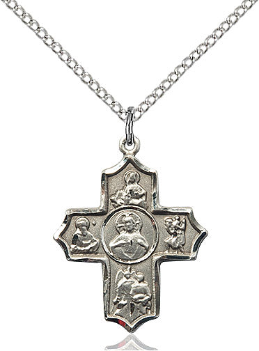 Sacred Heart 5-Way Medal Necklace | Sterling Silver or Gold Filled 18"
