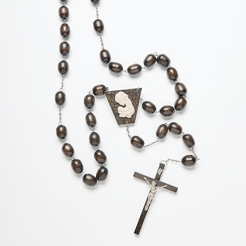 Wall Rosary Brown Wood 60"