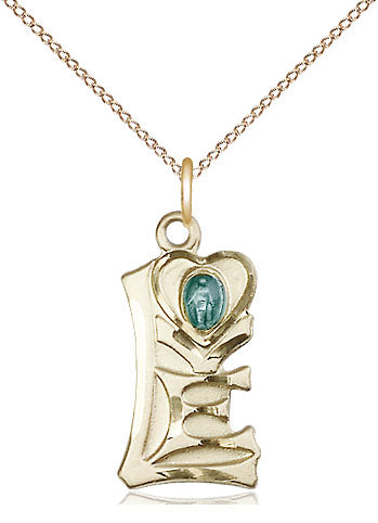 Miraculous Medal Love Necklace Gold Filled 18"