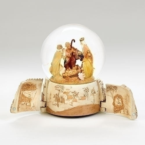 Nativity Snow Globe with Three Wise Men 7.5"H