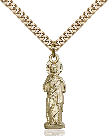 Sacred Heart Necklace Gold Filled 24"