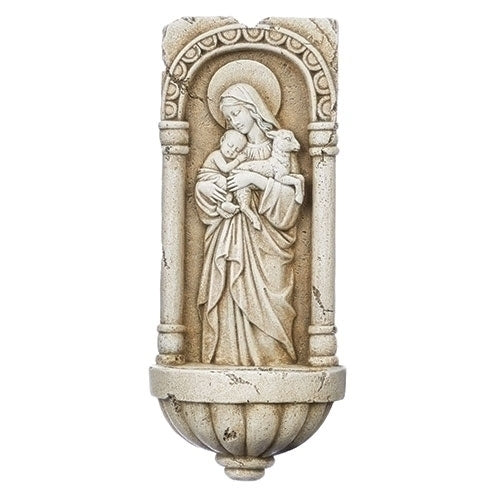 Innocence Holy Water Font with Cement Finish 10.25"H